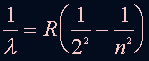 Balmer wavelength energy level relationship